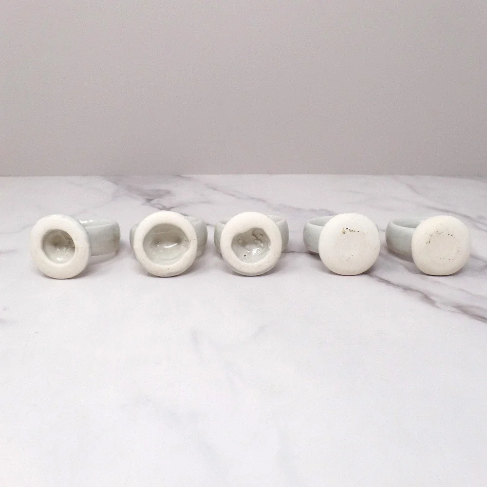 Vintage Ceramic Pfaltzgraff Yorktowne Napkin Rings, set of 5  (1980s-90s)